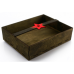 Коробка деревянная подарочная с красной звездой