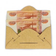 Деревянный конверт для денег СПАСИБО (ЦВЕТОК)